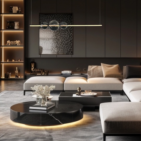 Lampa wisząca KUGEL - zwis 30W LED 4000K czarna 120 cm Milagro