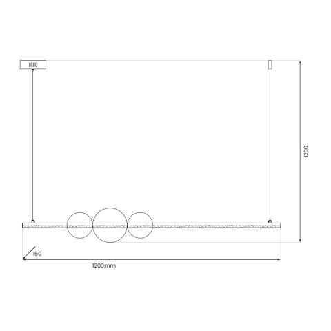 Lampa wisząca KUGEL - zwis 30W LED 4000K czarna 120 cm Milagro