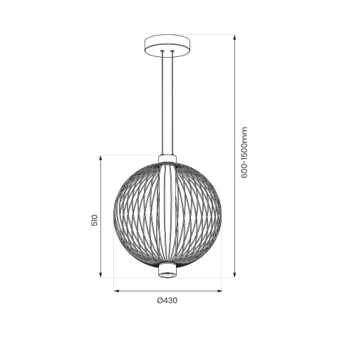 Lampa wisząca KYOTO śr. - zwis 32W LED 3000K czarna 43 cm Milagro