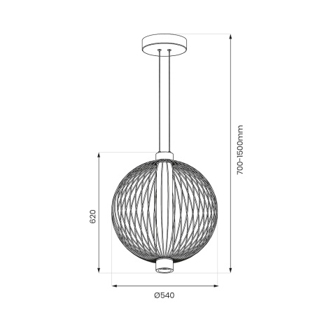 Lampa wisząca KYOTO śr. - zwis 39W LED 3000K czarna 54 cm Milagro