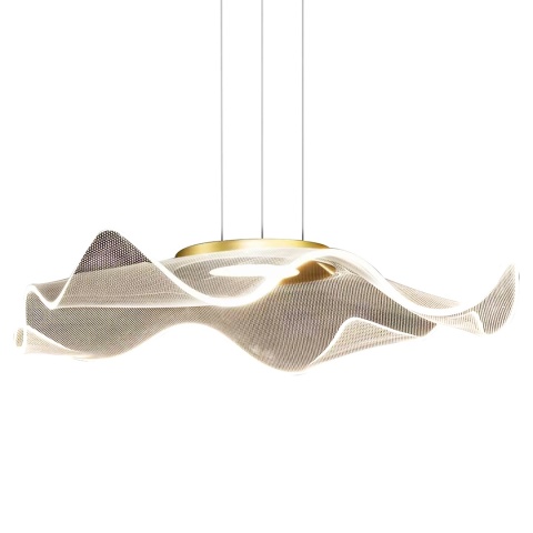 Lampa wisząca LARGO - zwis 16W LED 4000K złota 50 cm Milagro