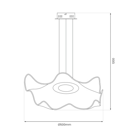 Lampa wisząca LARGO - zwis 16W LED 4000K złota 50 cm Milagro