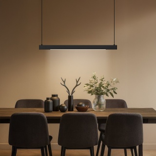 Lampa wisząca LINEA - zwis 36W LED 3000-4000-5700K czarna 120 cm Milagro