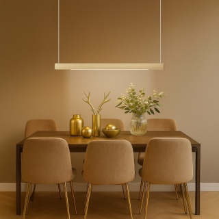 Lampa wisząca LINEA - zwis 36W LED 3000-4000-5700K złota 120 cm Milagro