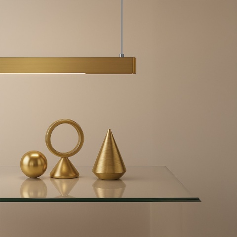 Lampa wisząca LINEA - zwis 36W LED 3000-4000-5700K złota 120 cm Milagro