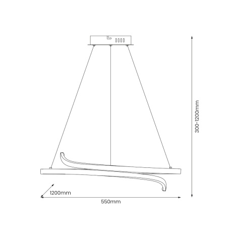 Lampa wisząca LORENZO - zwis 35W LED 4000K czarna 55 cm Milagro