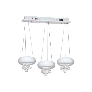 Lampa wisząca LUX BIANCO 3X6W - zwis 18W LED 4000K biała 55 cm Milagro
