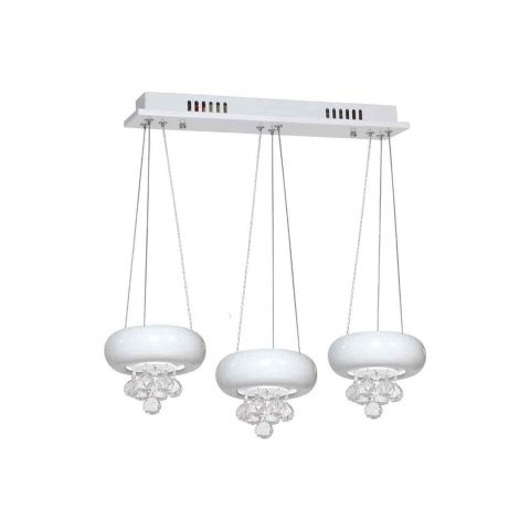 Lampa wisząca LUX BIANCO 3X6W - zwis 18W LED 4000K biała 55 cm Milagro