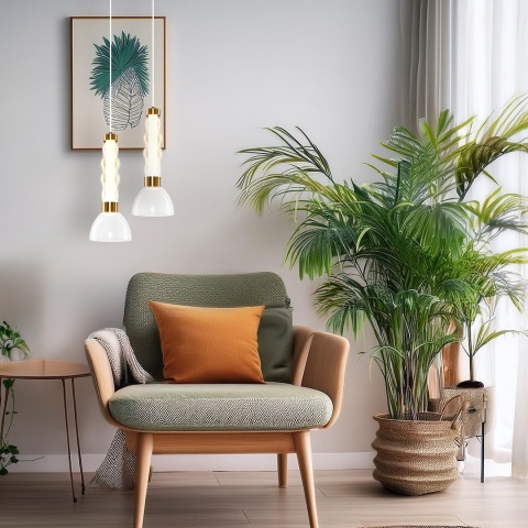Lampa wisząca LUCCO amber - zwis 13W LED 3000K bursztynowa 15 cm Milagro