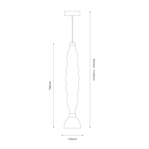 Lampa wisząca LUCCO amber - zwis 18W LED 3000K bursztynowa 15 cm Milagro