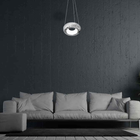 Lampa wisząca MERCURIO - zwis 12W LED 4000K chromowana 28 cm Milagro
