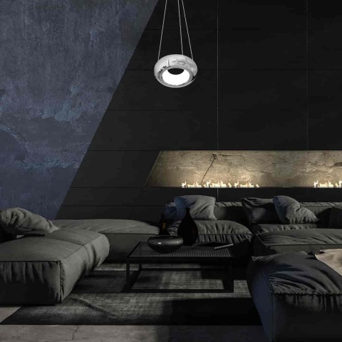 Lampa wisząca MERCURIO - zwis 12W LED 4000K chromowana 28 cm Milagro