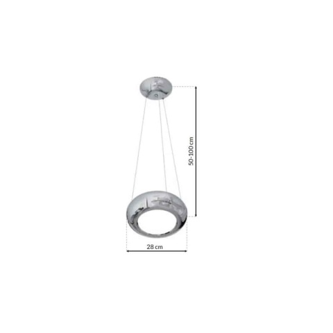 Lampa wisząca MERCURIO - zwis 12W LED 4000K chromowana 28 cm Milagro