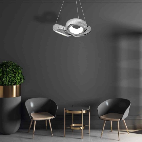 Lampa wisząca MERCURIO - zwis 36W LED 4000K chromowana 56 cm Milagro