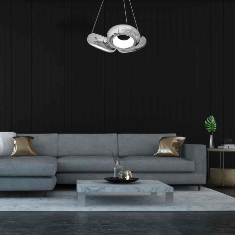 Lampa wisząca MERCURIO - zwis 36W LED 4000K chromowana 56 cm Milagro