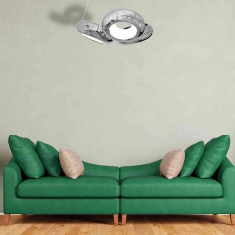 Lampa wisząca MERCURIO - zwis 36W LED 4000K chromowana 56 cm Milagro