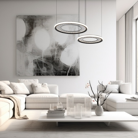 Lampa wisząca NEST 61 - zwis 77W LED 4000K czarna 87 cm Milagro