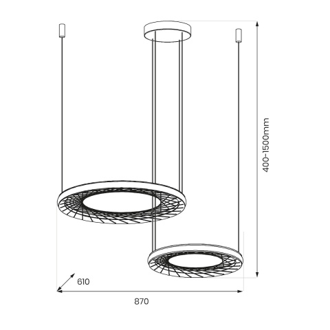 Lampa wisząca NEST 61 - zwis 77W LED 4000K czarna 87 cm Milagro
