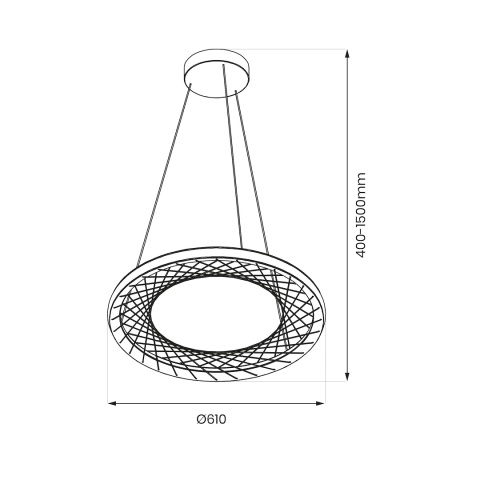 Lampa wisząca NEST śr. - zwis 43W LED 4000K czarna 61 cm Milagro