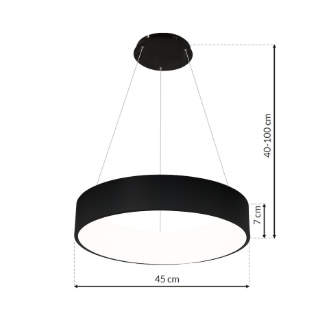 Lampa wisząca LED OHIO 40W CCT czarny – ML6358