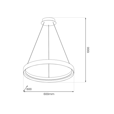 Lampa wisząca ORBITA - zwis 52W LED 4000K biało-czarna 60 cm Milagro