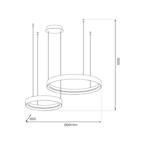 Lampa wisząca ORBITA - zwis 72W LED 4000K biało-czarna 86 cm Milagro
