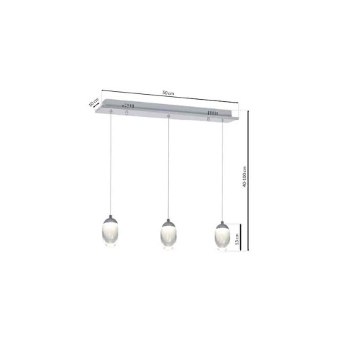 Lampa wisząca OVO - zwis 15W LED 4000K chromowana 50 cm Milagro