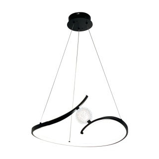 Lampa wisząca PERLA - zwis 34W LED 4000K czarna 60 cm Milagro