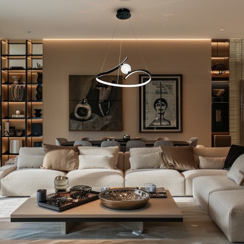 Lampa wisząca LED PERLA 34W 4000K czarny – ML1177