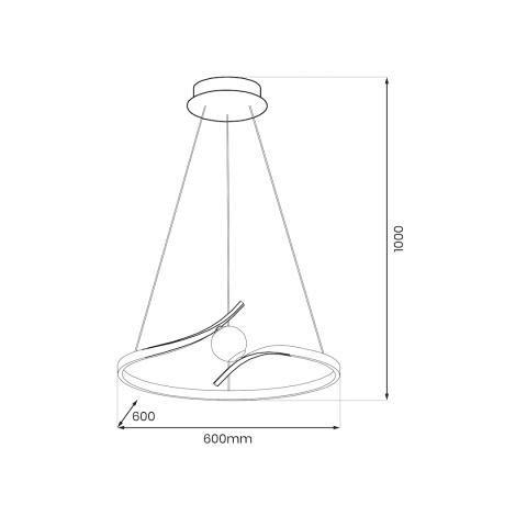 Lampa wisząca LED PERLA 34W 4000K czarny – ML1177