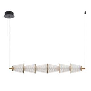 Lampa wisząca SANSA - zwis 11W LED 4000K czarno-mosiężna 76,5 cm Milagro