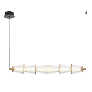 Lampa wisząca SANSA - zwis 11W LED 4000K czarno-mosiężna 76,5 cm Milagro