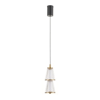 Lampa wisząca SANSA - zwis 5W LED 4000K czarno-mosiężna 10 cm Milagro
