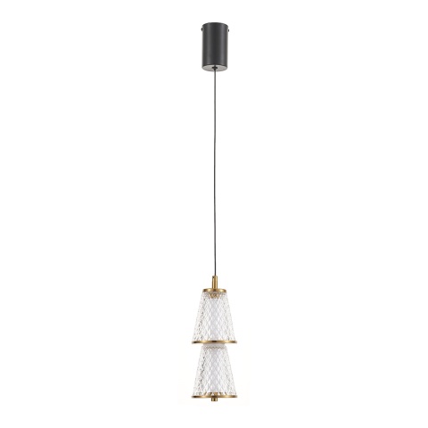 Lampa wisząca SANSA - zwis 5W LED 4000K czarno-mosiężna 10 cm Milagro