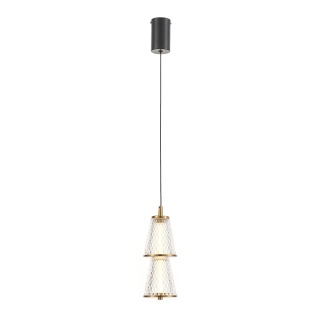 Lampa wisząca SANSA - zwis 5W LED 4000K czarno-mosiężna 10 cm Milagro