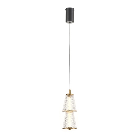 Lampa wisząca SANSA - zwis 5W LED 4000K czarno-mosiężna 10 cm Milagro