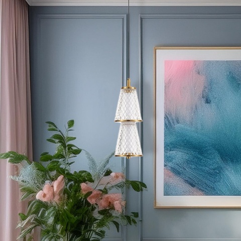 Lampa wisząca SANSA - zwis 5W LED 4000K czarno-mosiężna 10 cm Milagro
