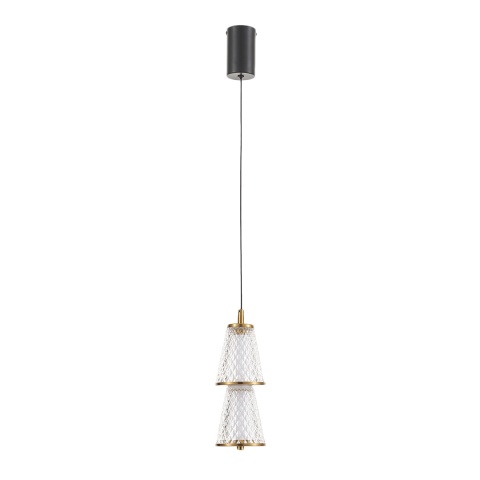 Lampa wisząca SANSA - zwis 5W LED 4000K czarno-mosiężna 10 cm Milagro