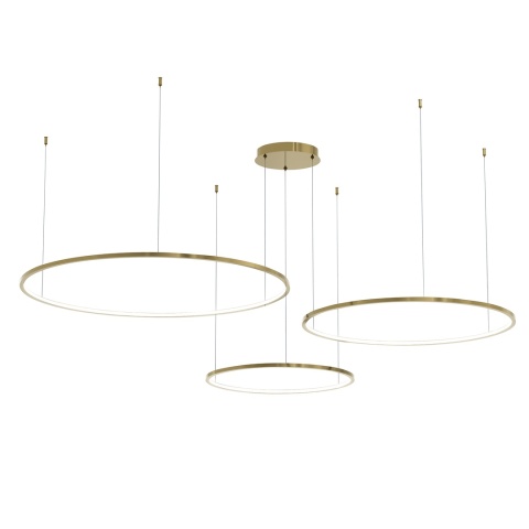 Lampa wisząca Saturno - zwis 100W LED 4000K złota 180 cm Milagro