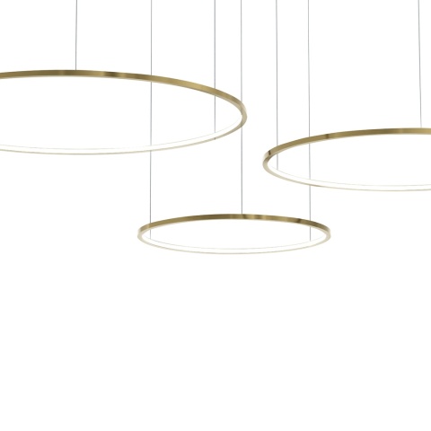 Lampa wisząca Saturno - zwis 100W LED 4000K złota 180 cm Milagro