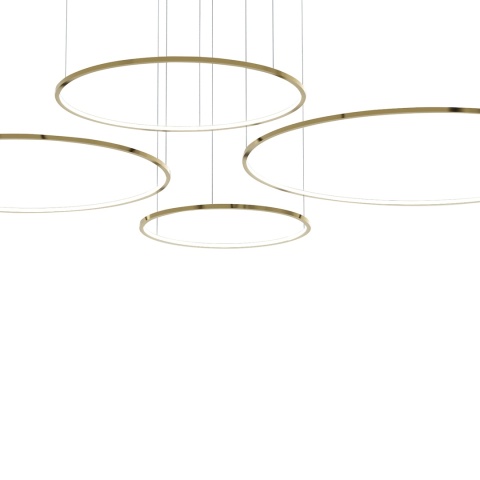 Lampa wisząca LED SATURNO 120W 4000K złoty 220cm – ML0849