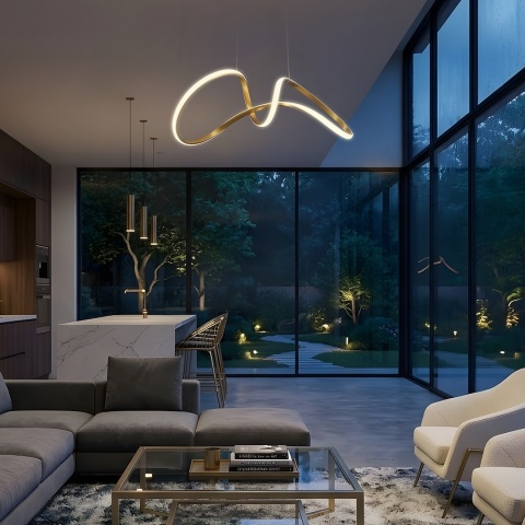 Lampa wisząca LED TESORO 48W 4000K złoty – ML7953