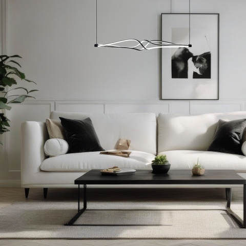 Lampa wisząca TWISTER - zwis 56W LED 4000K czarna 120 cm Milagro