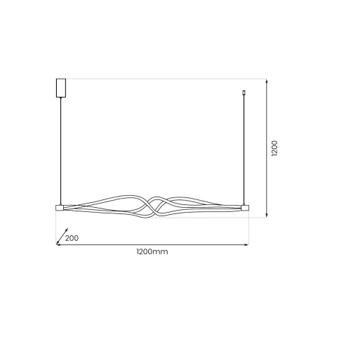 Lampa wisząca TWISTER - zwis 56W LED 4000K czarna 120 cm Milagro