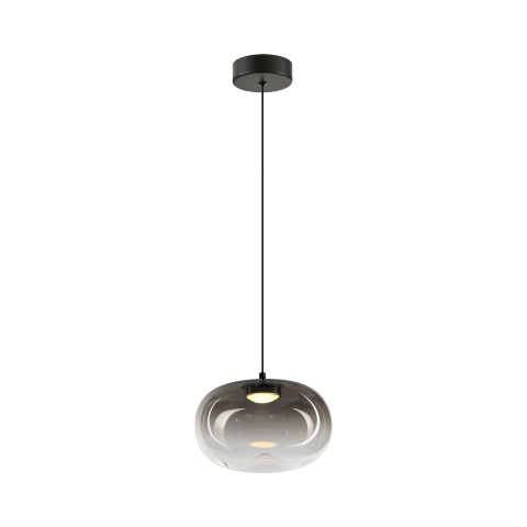 Lampa wisząca VASO 1 SMOKED - zwis 4W LED 3000K czarna 18 cm Milagro