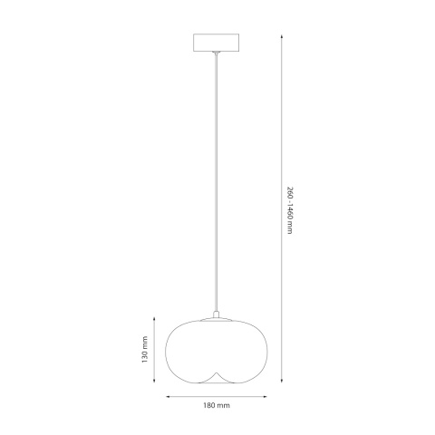 Lampa wisząca VASO 1 SMOKED - zwis 4W LED 3000K czarna 18 cm Milagro