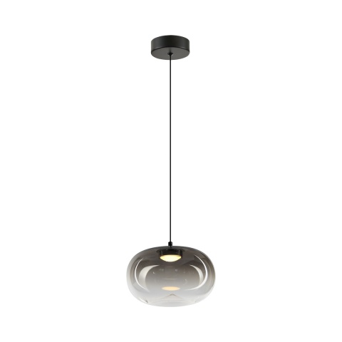 Lampa wisząca VASO 1 SMOKED - zwis 4W LED 3000K czarna 18 cm Milagro