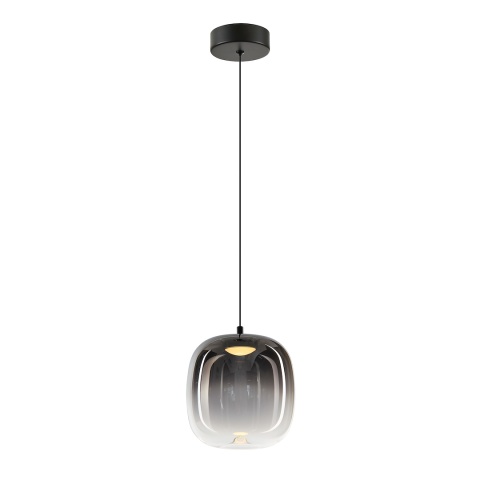 Lampa wisząca VASO 2 SMOKED - zwis 4W LED 3000K czarna 15 cm Milagro