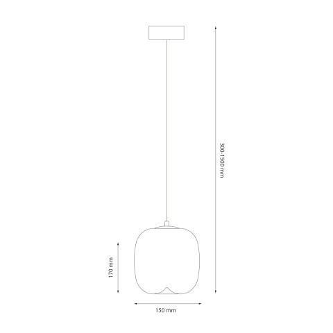Lampa wisząca VASO 2 SMOKED - zwis 4W LED 3000K czarna 15 cm Milagro