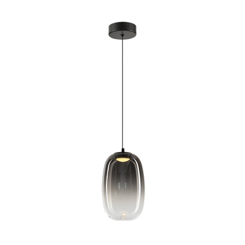 Lampa wisząca VASO 3 SMOKED - zwis 4W LED 3000K czarna 13 cm Milagro
